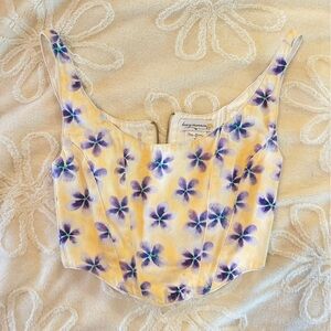 heavy manners corset top floral plumeria little besos small